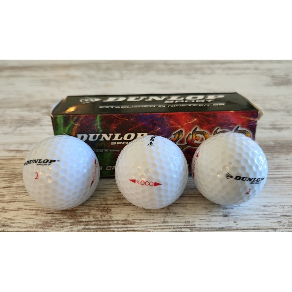 Dunlop Loco Motion Vintage Golf Balls 3 Pack Tour Preferred Collectible White